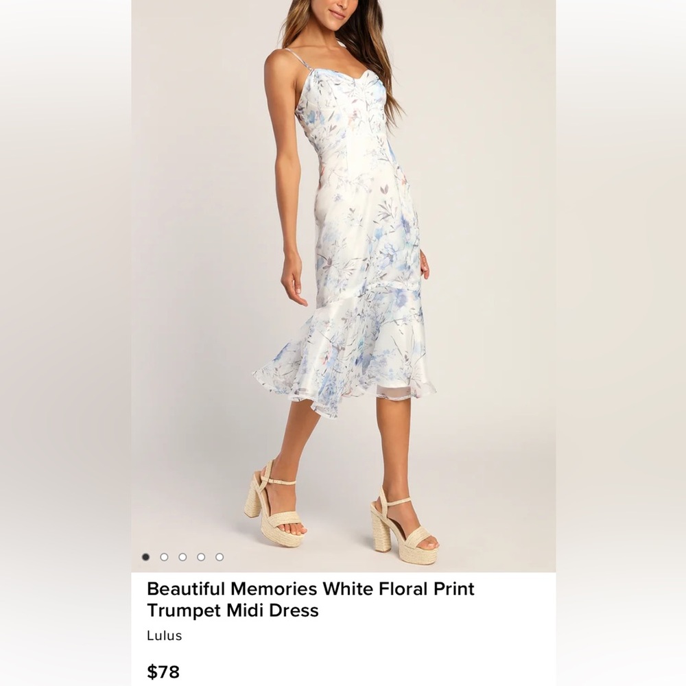 Lulu’s White dress with blue florals